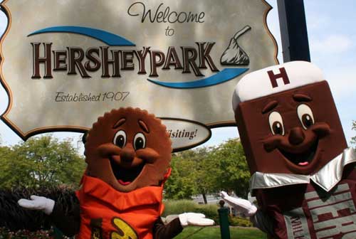 Hershey Chocolate World characters.