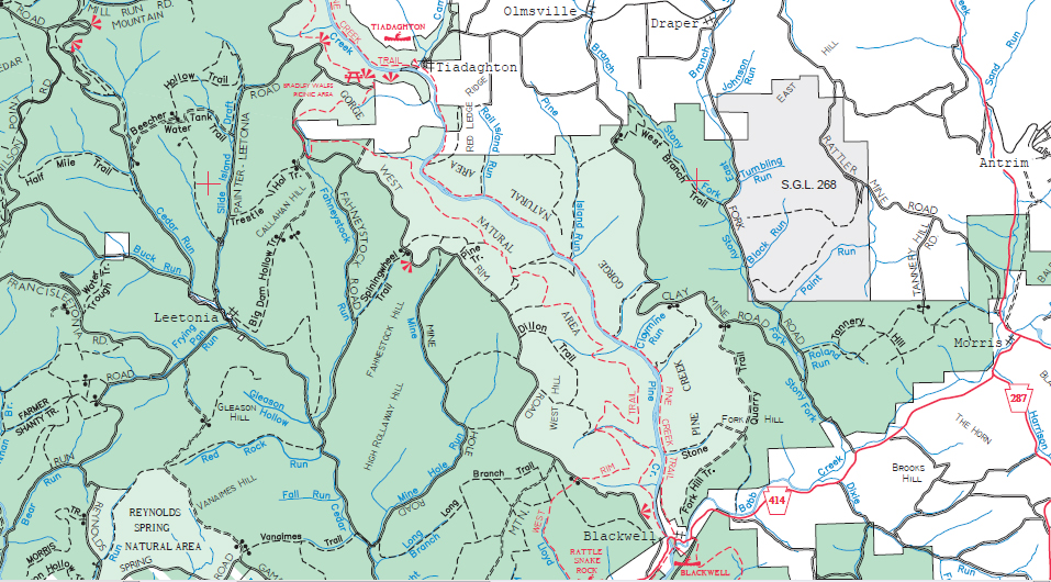 PA Grand Canyon Trail Map - South